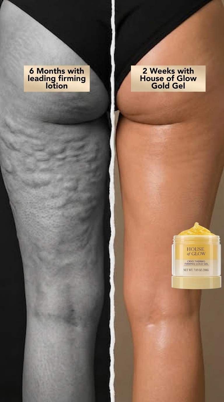 Six months with a leading firming lotion versus two weeks with House of Glow Gold Gel